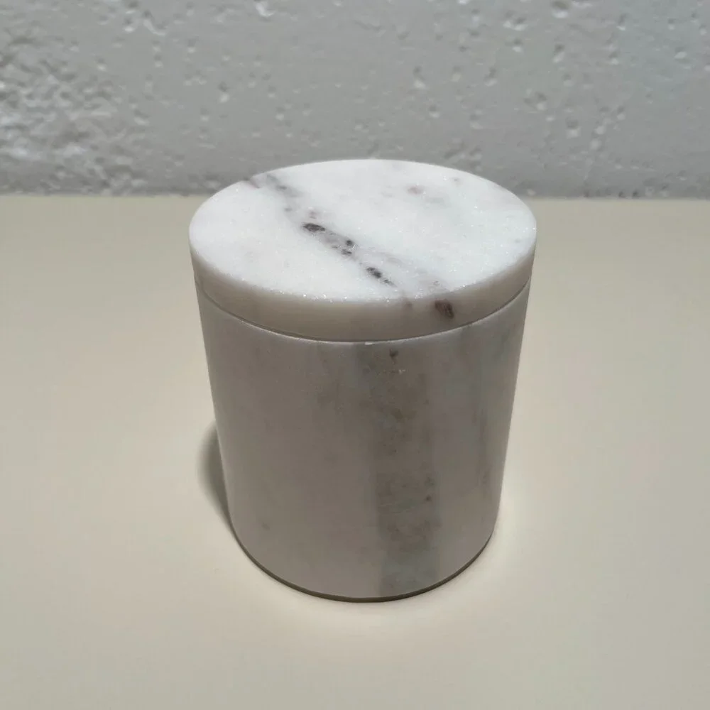 Target Threshold White Marble Lidded Storage Canister